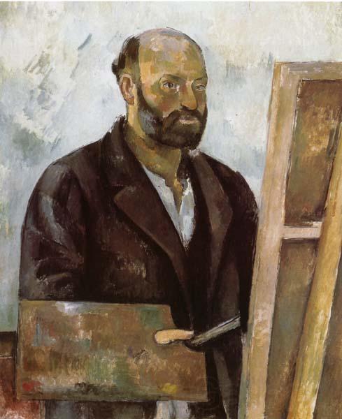 Paul Cezanne Self-Portrait with a Palette Norge oil painting art
